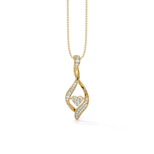 Fluid Motion Heart Diamond Pendant