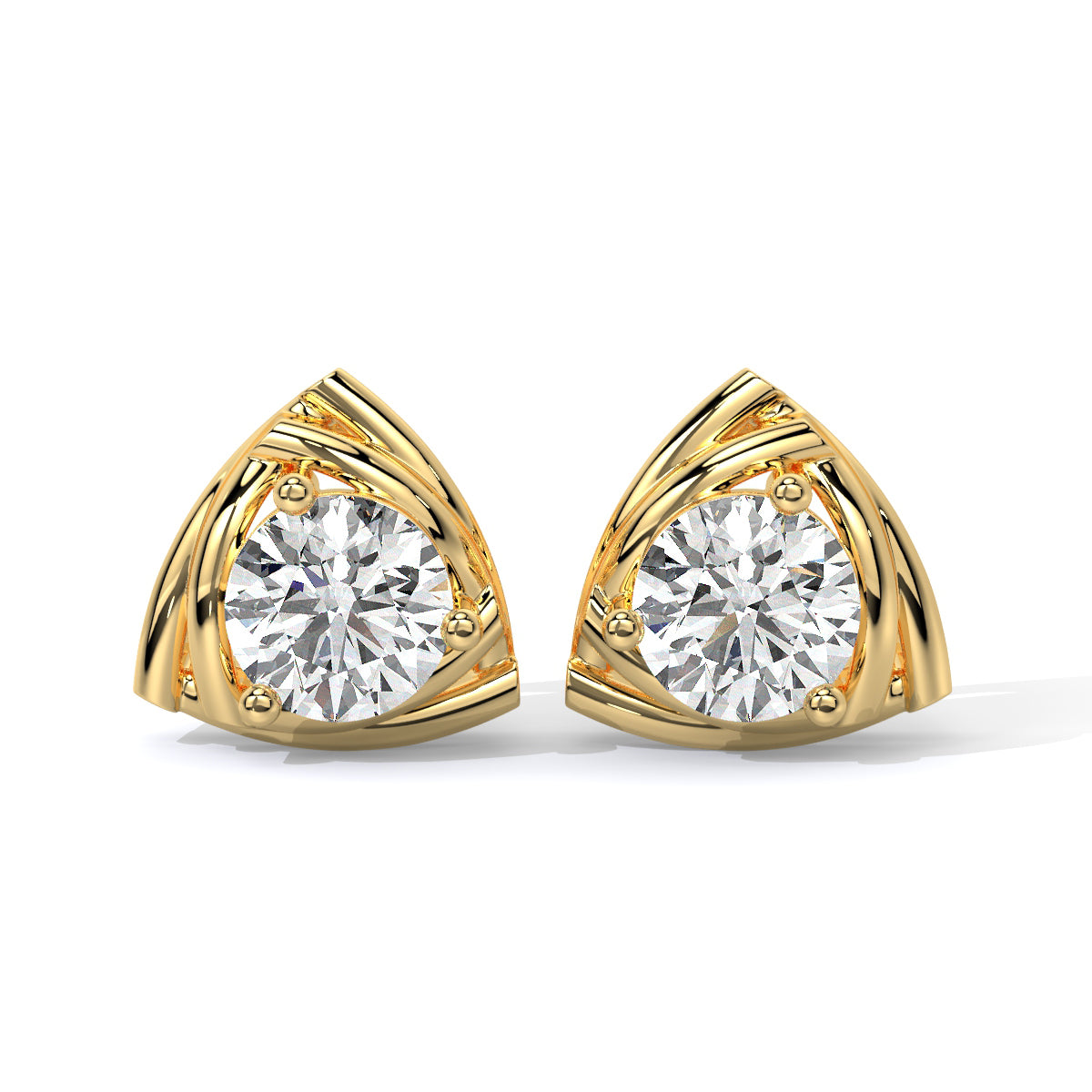 Triangle-Cut Diamond Studs