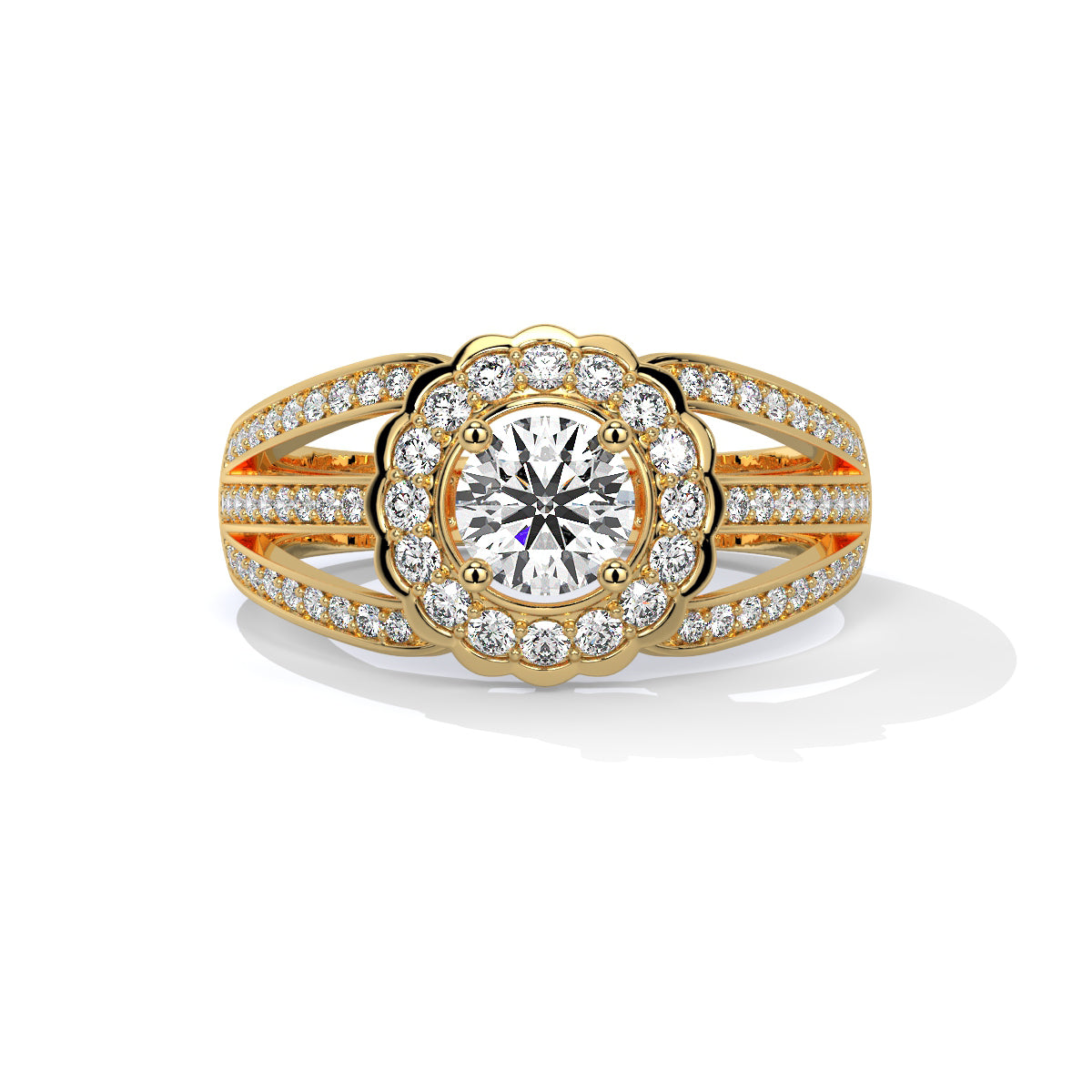 Split-Shank Diamond Ring