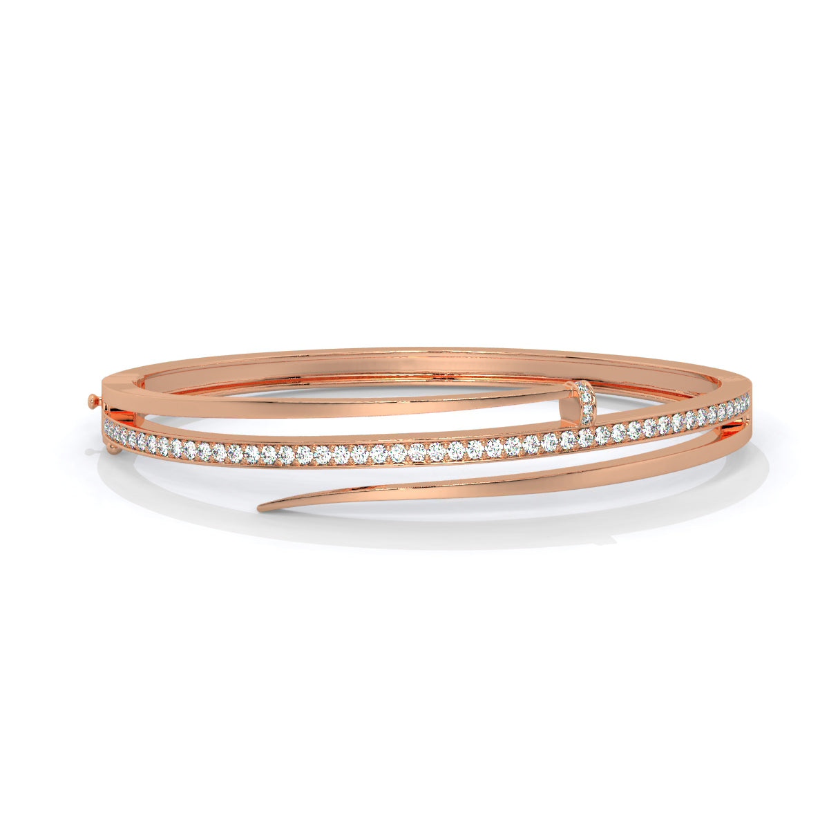 Sleek Contour Diamond Bangle