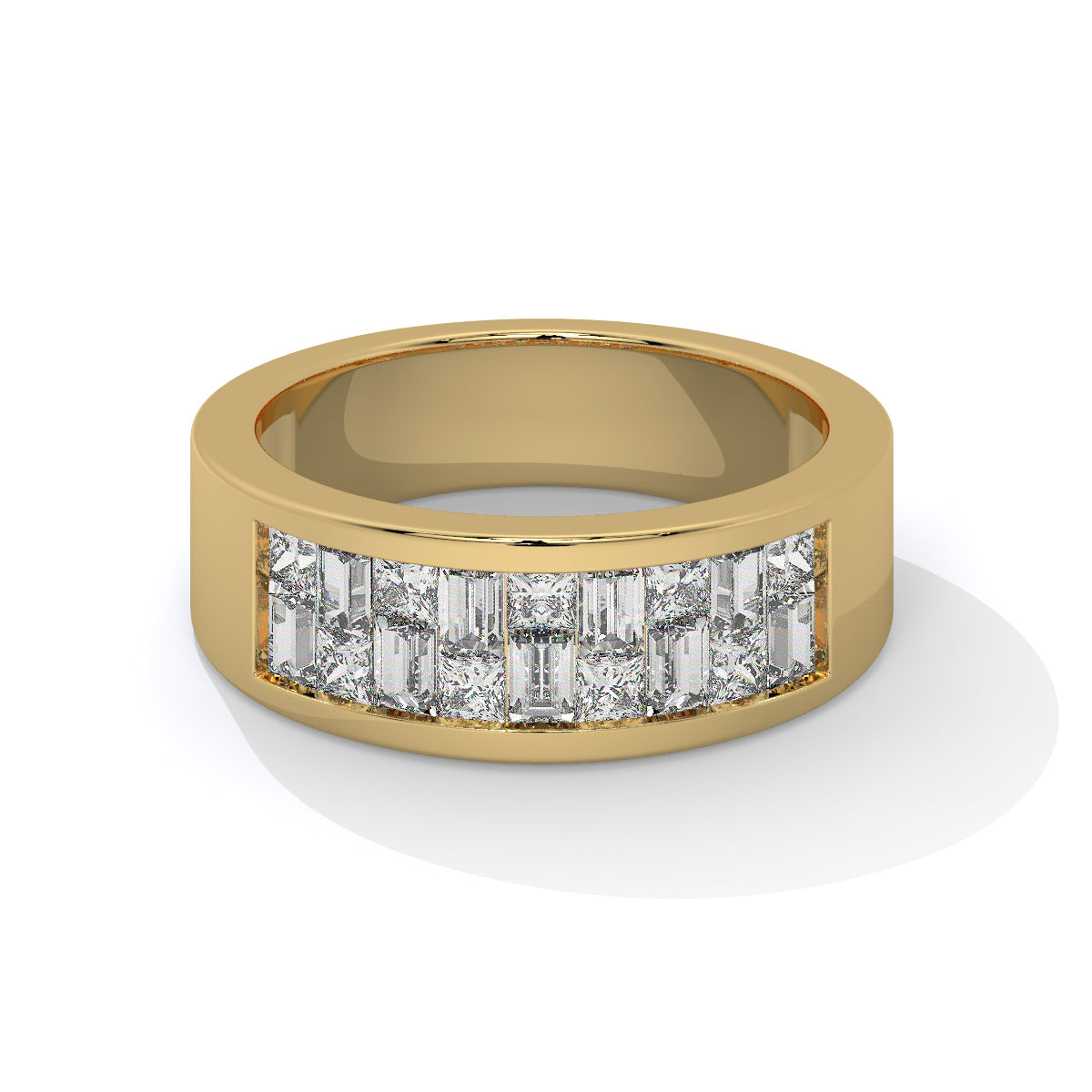 Elegant Diamond Channel-Set Men's Ring
