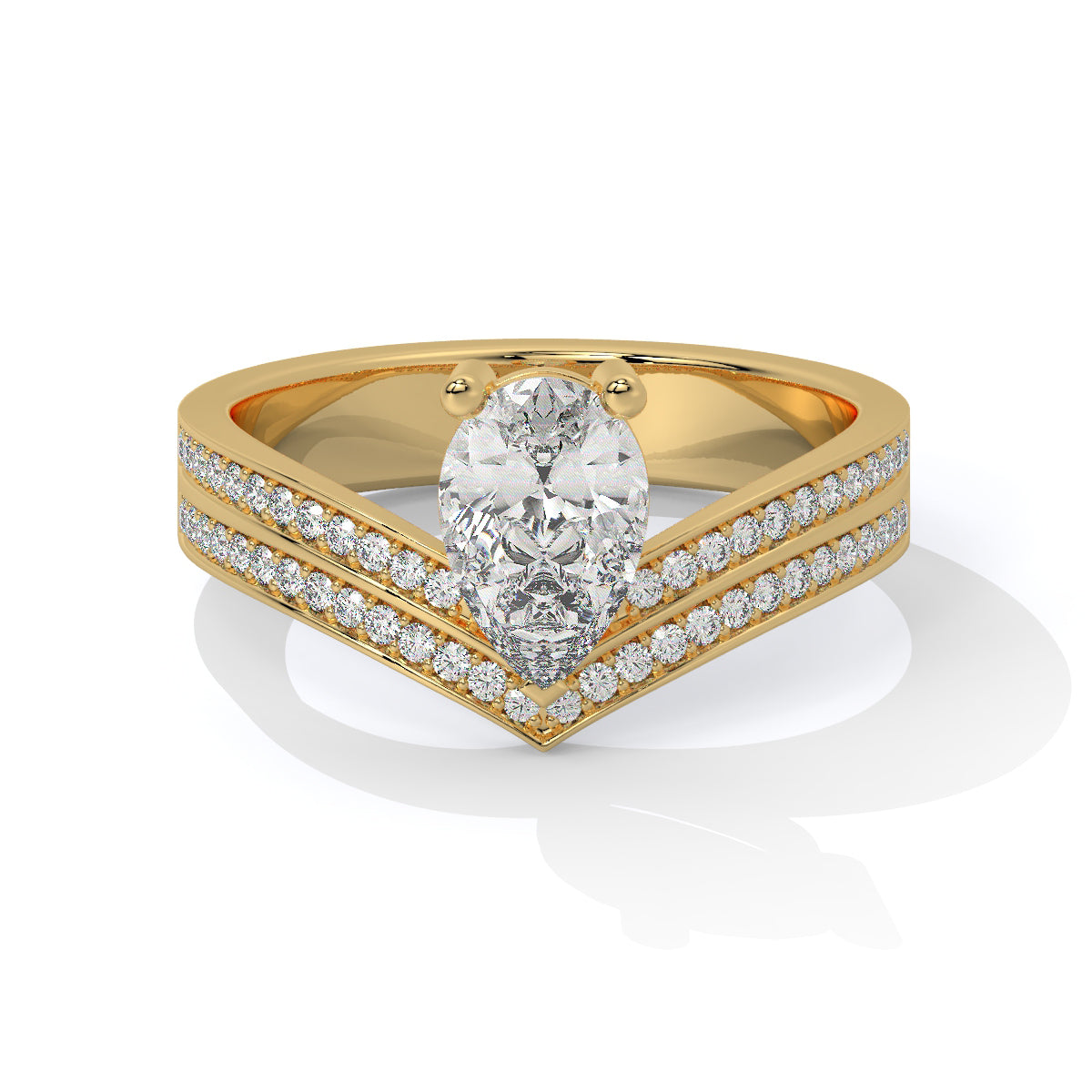 Exquisite Pear-Cut Diamond Ring