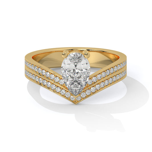 Exquisite Pear-Cut Diamond Ring