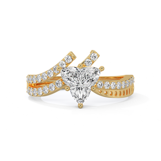 Lotus-Cut Diamond Ring