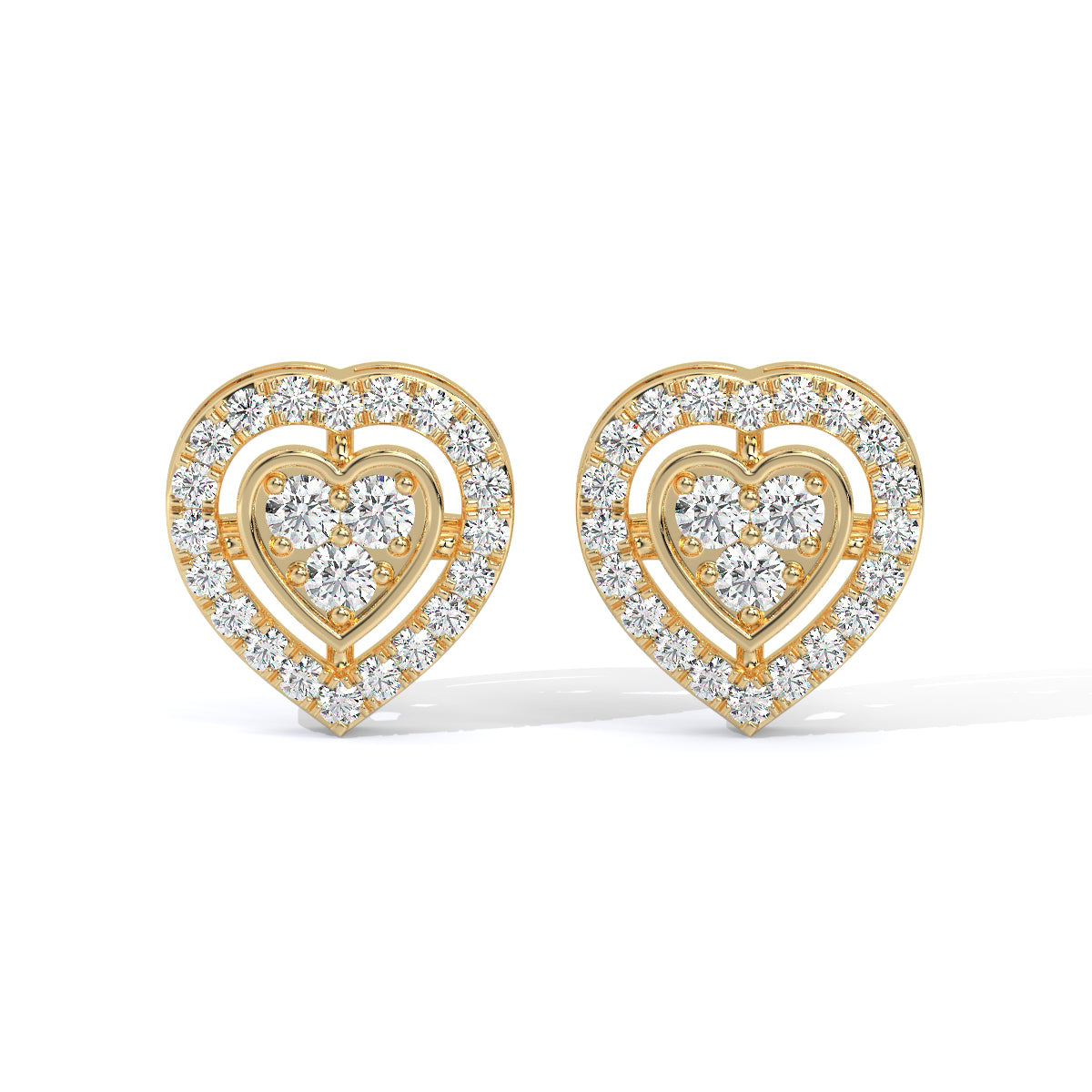 Pure Love Diamond Heart Studs