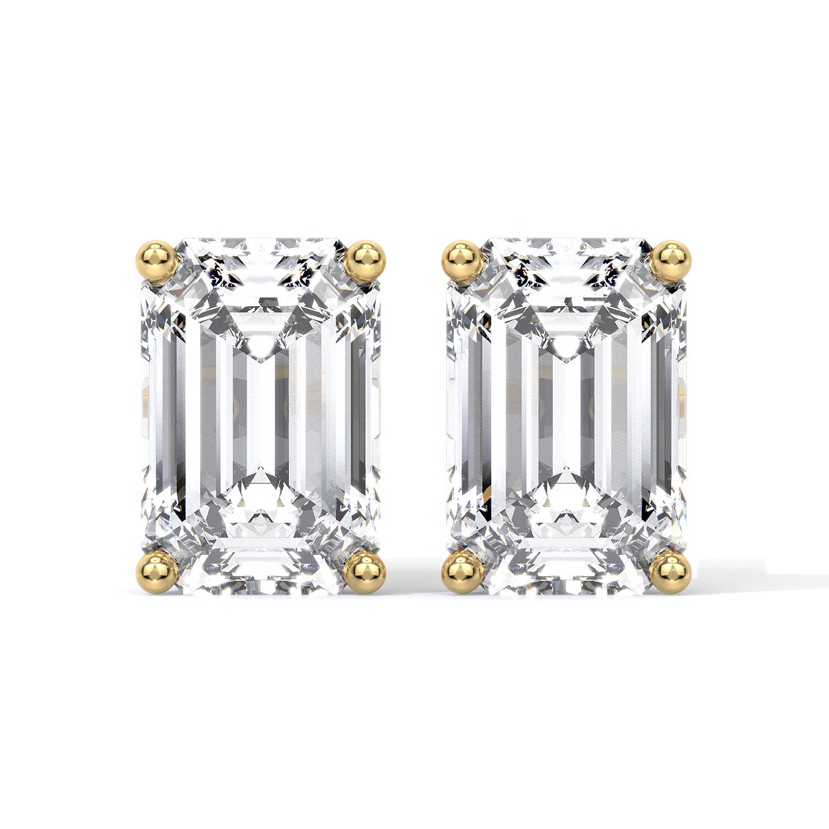 Emerald-Cut Diamond Studs