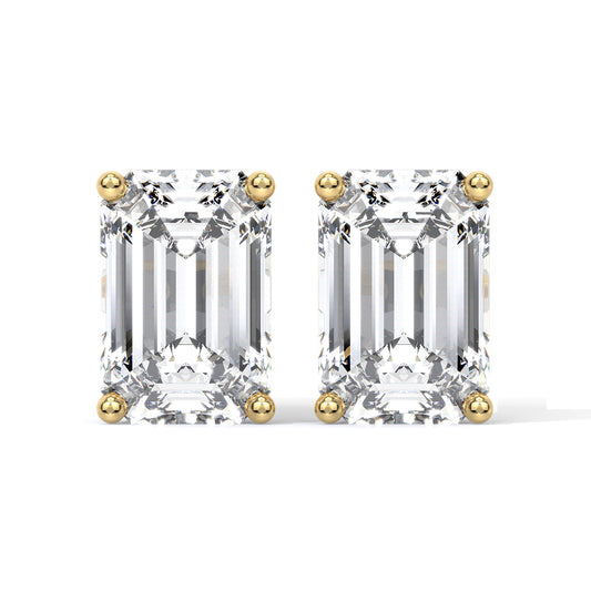 Emerald-Cut Diamond Studs