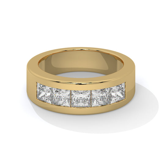 Princess-Cut Diamond Channel-Set Men's Ring
