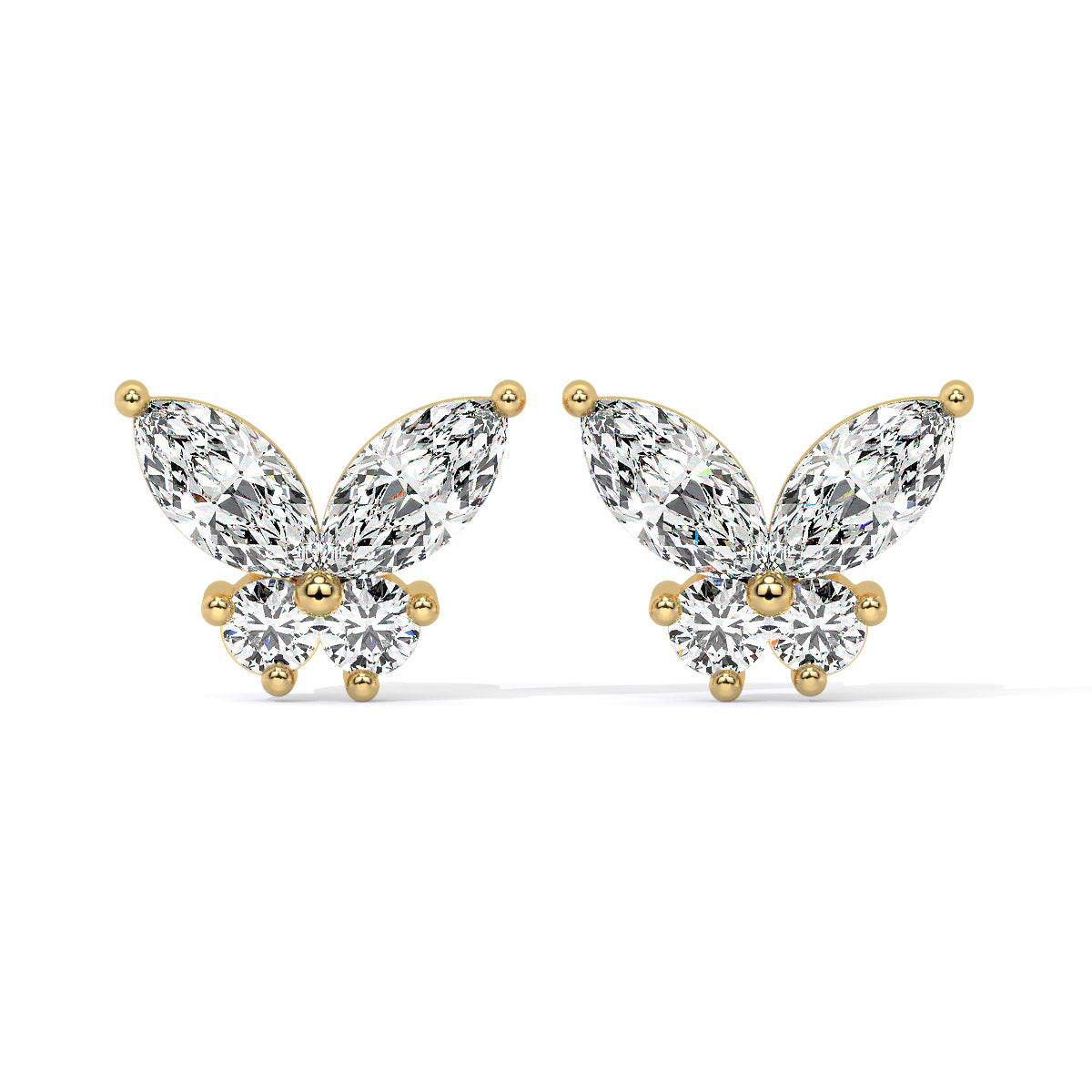 Fluttera Diamond Butterfly Studs
