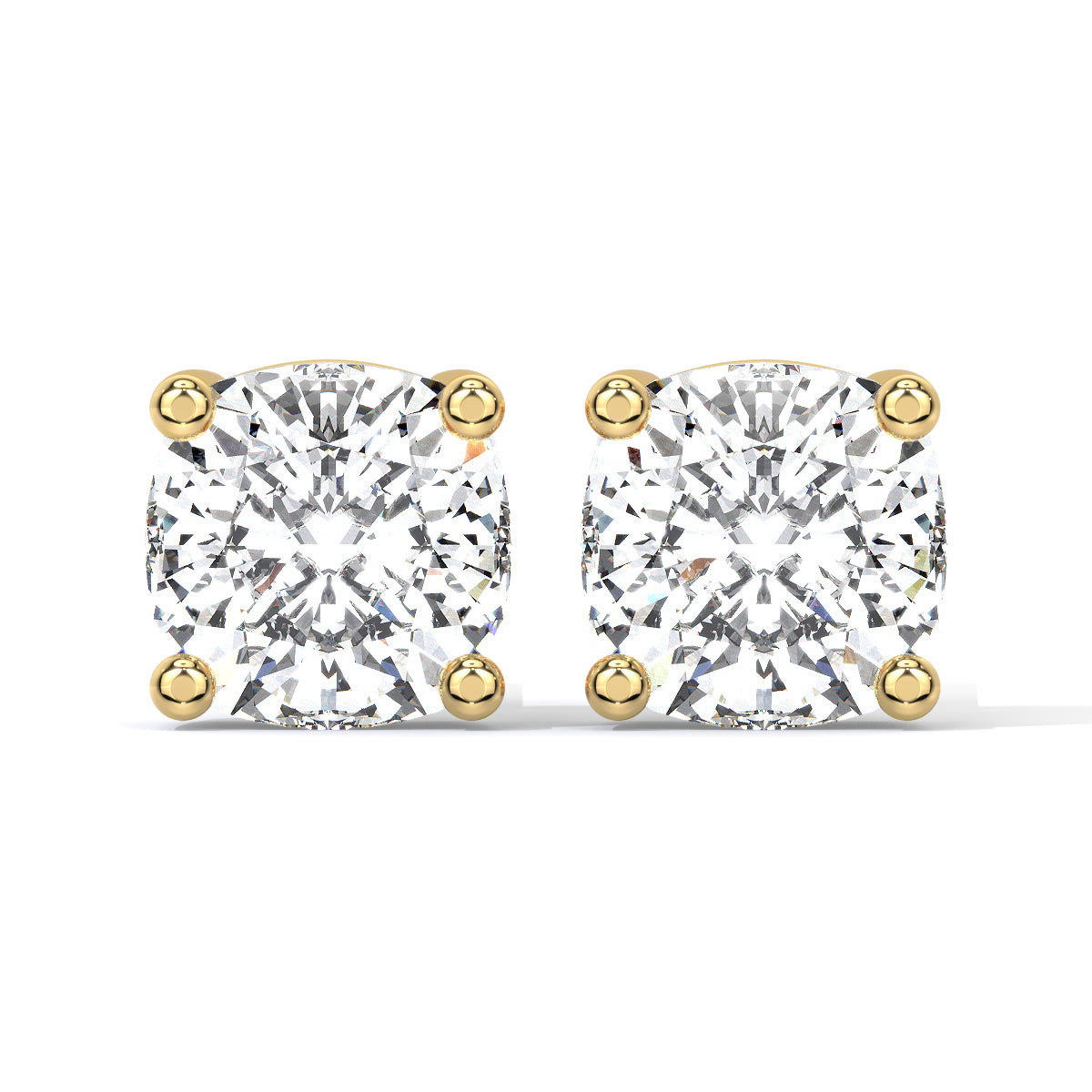 Cushion-Cut Diamond Studs