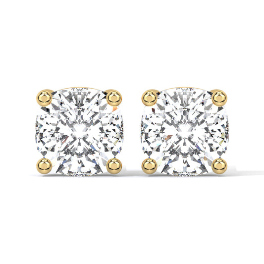 Cushion-Cut Diamond Studs