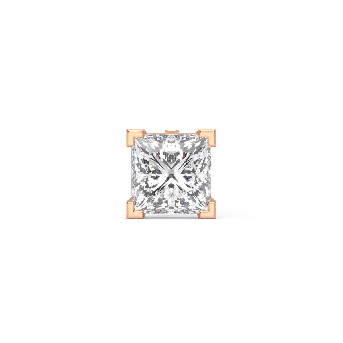 Princess-Cut Men's Diamond Stud