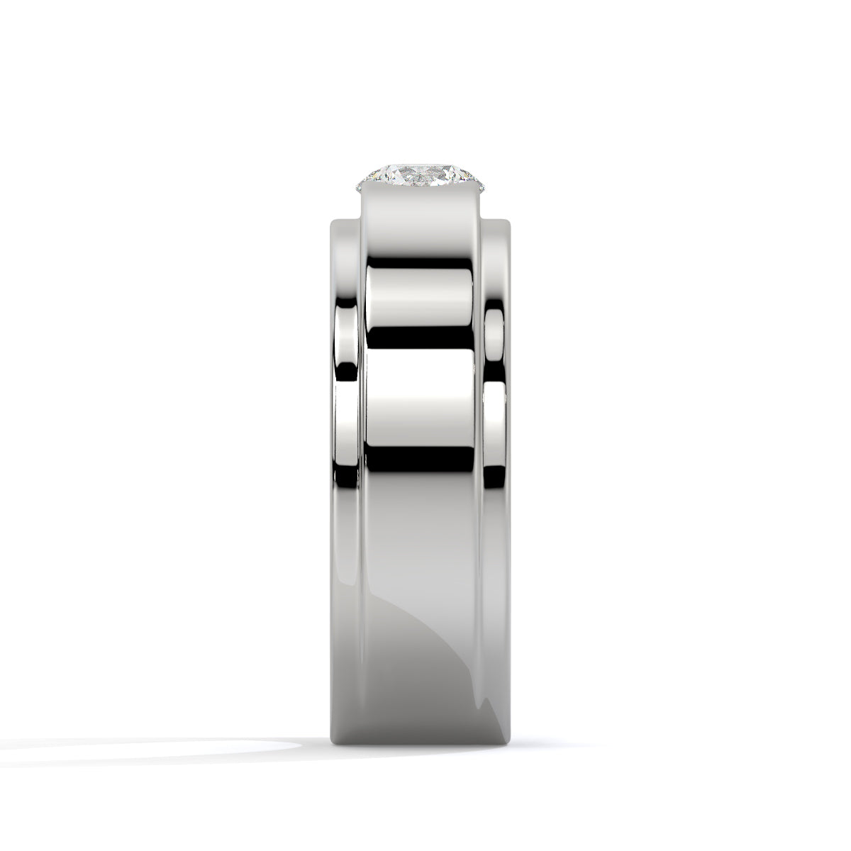 Bold Two-Tone Solitaire Diamond Ring