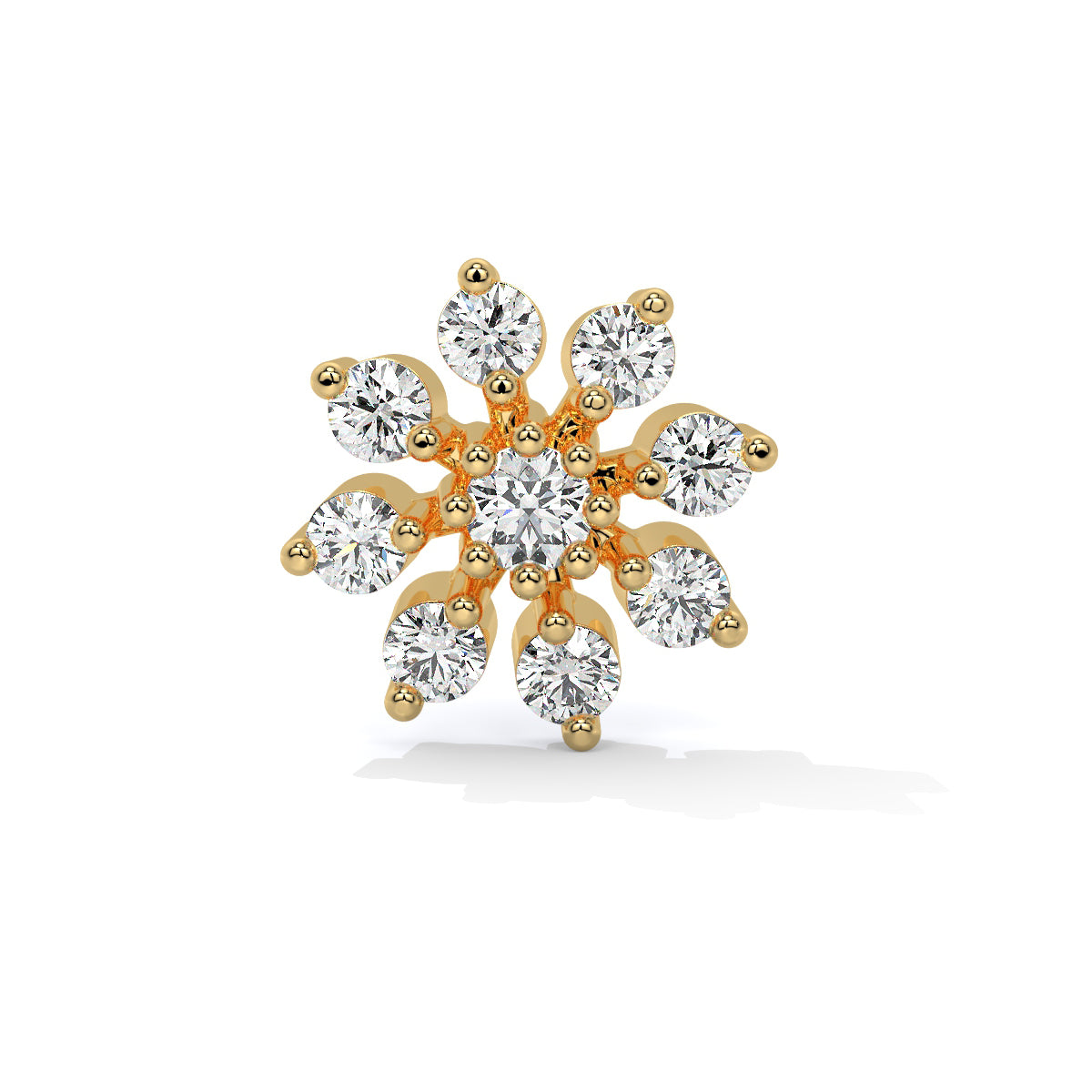 Snowflake Sparkle Diamond Nose Pin