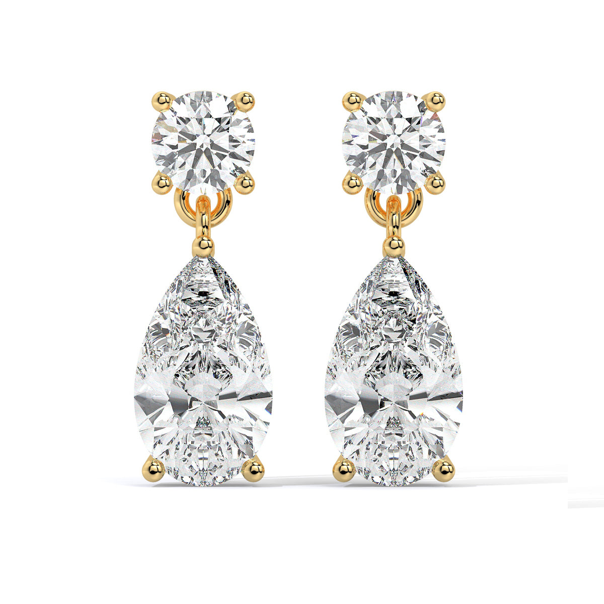 Elegant Pear-Cut Diamond Drops