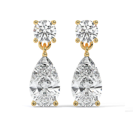 Elegant Pear-Cut Diamond Drops