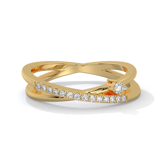 Criss-Cross Charm Diamond Ring
