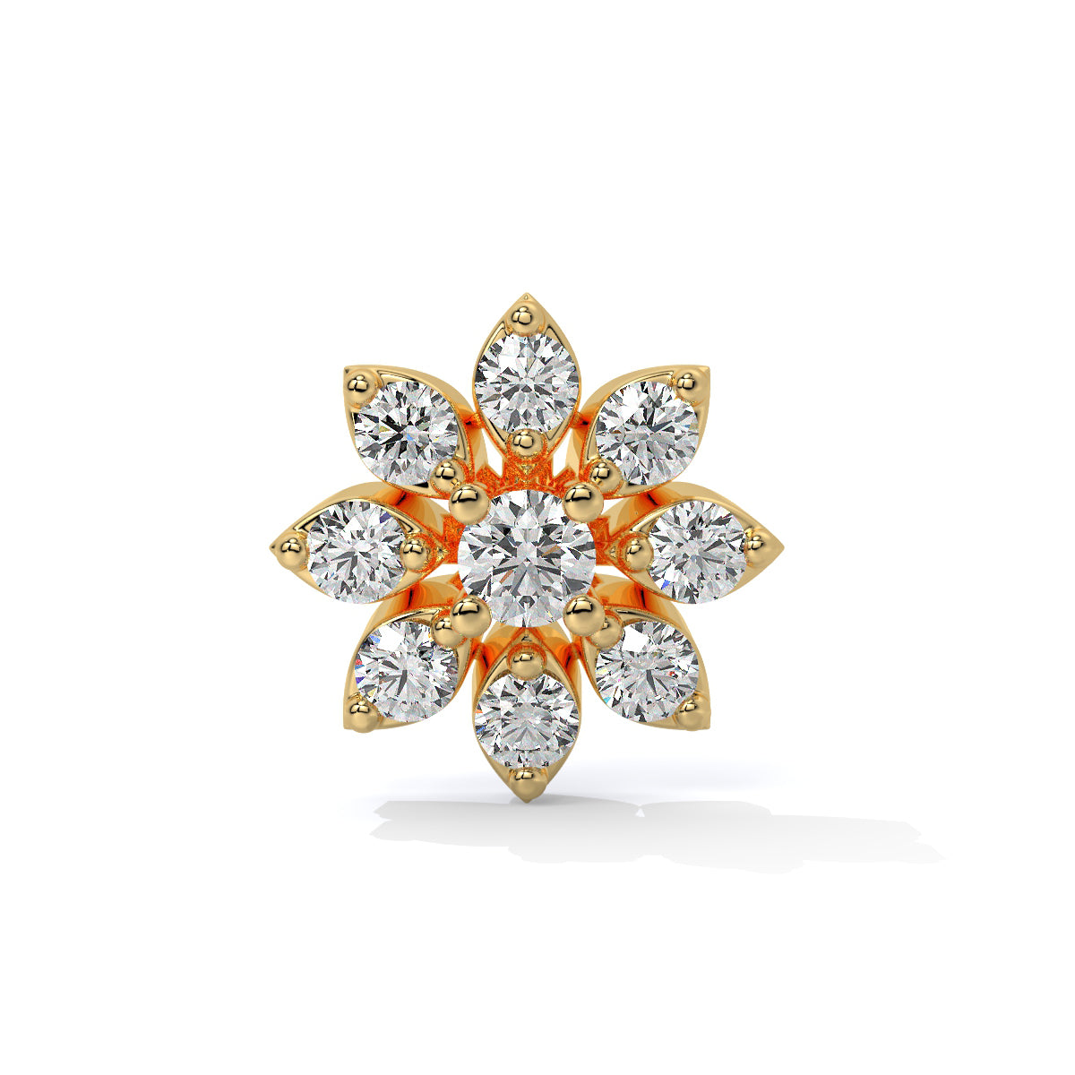 Floral Bloom Diamond Nose Pin