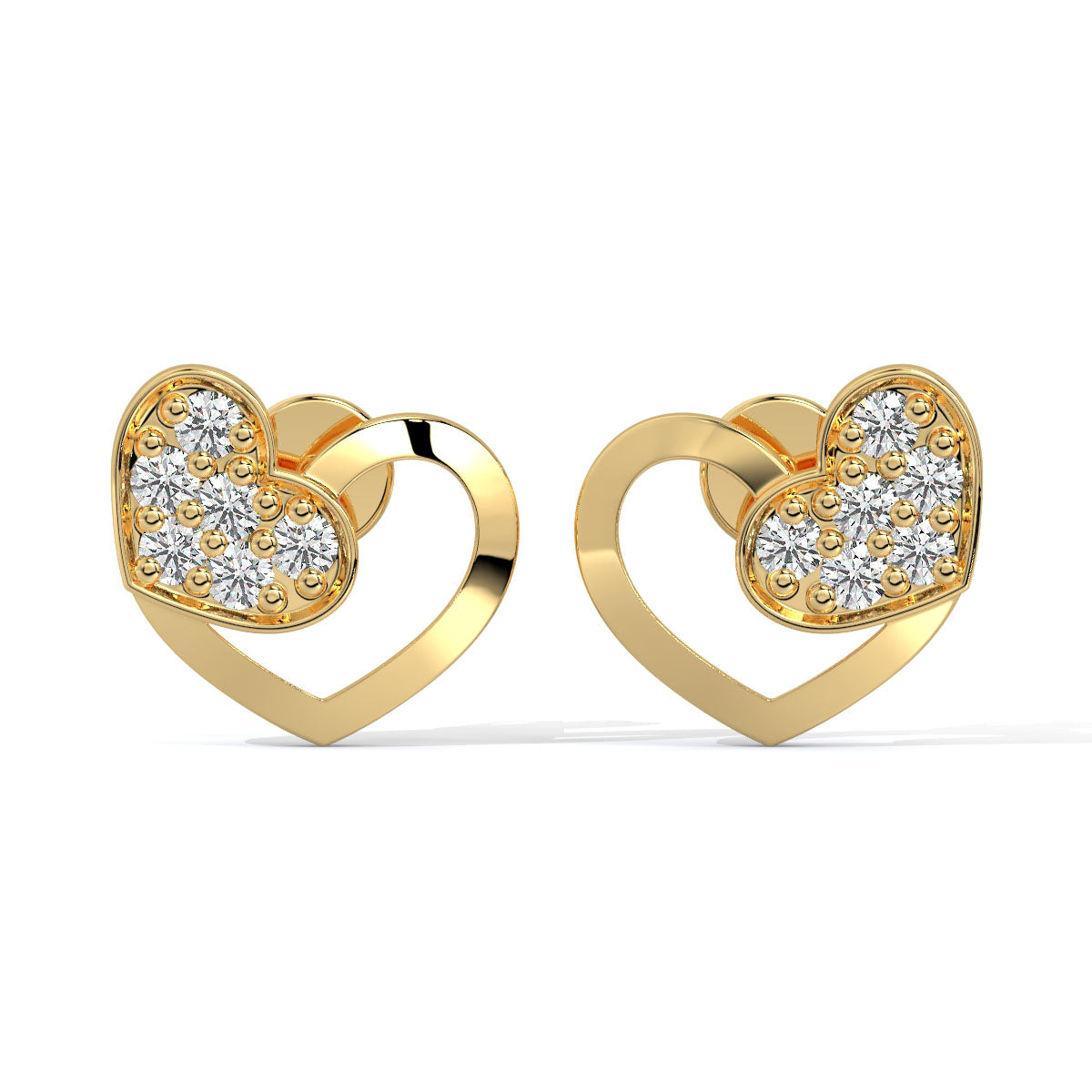 Sparkling Heartbeat Diamond Studs