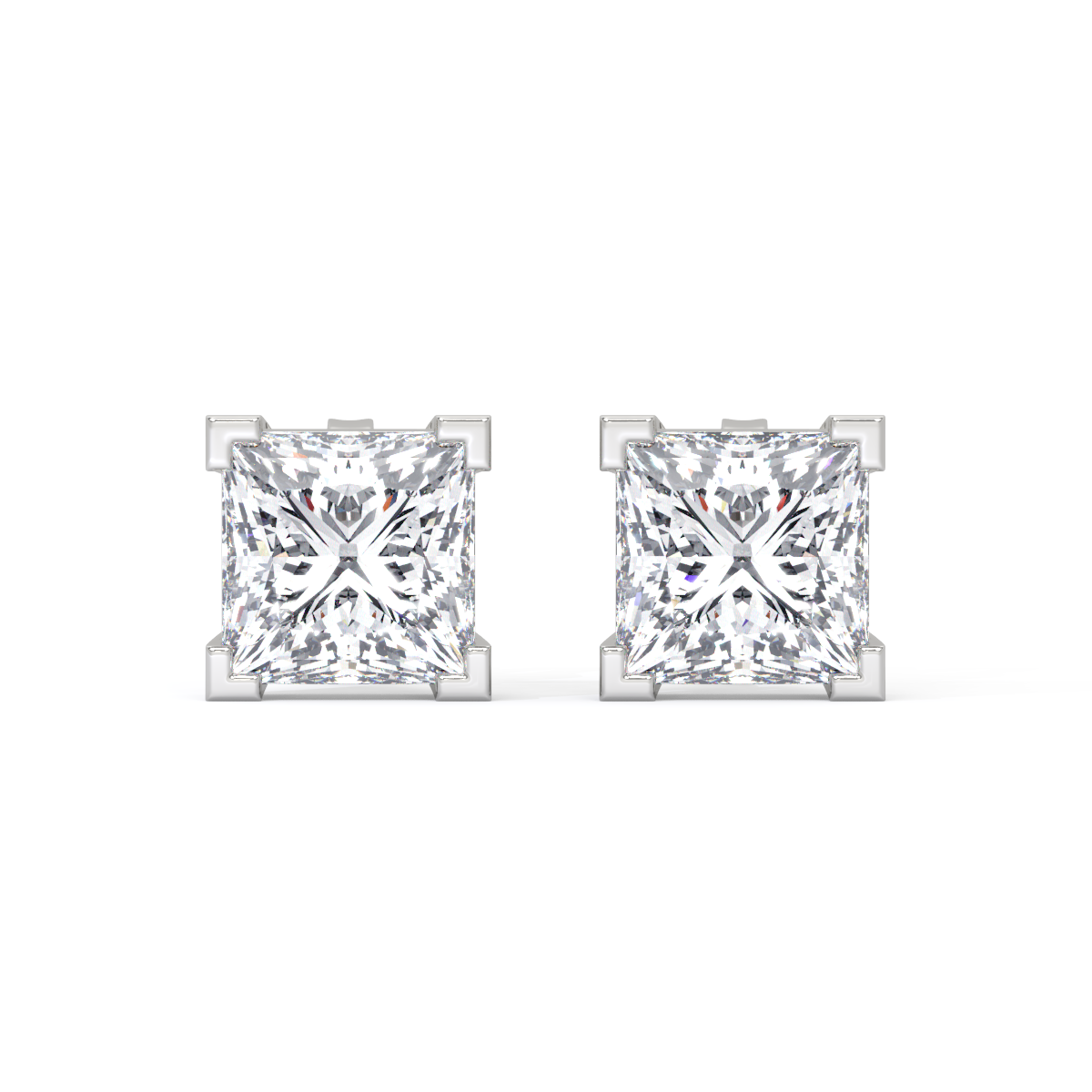 Princess-Cut Diamond Studs