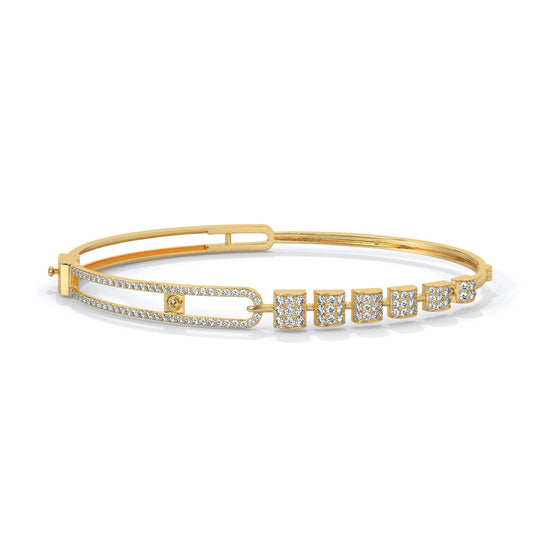 Gleam Line Diamond Connector Bangle