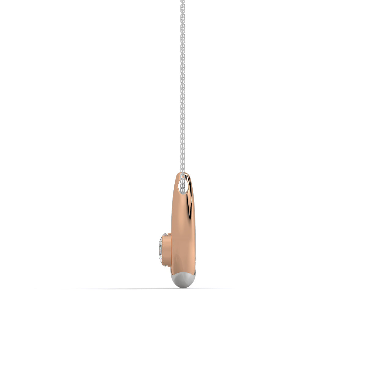Two-Tone Teardrop Diamond Pendant