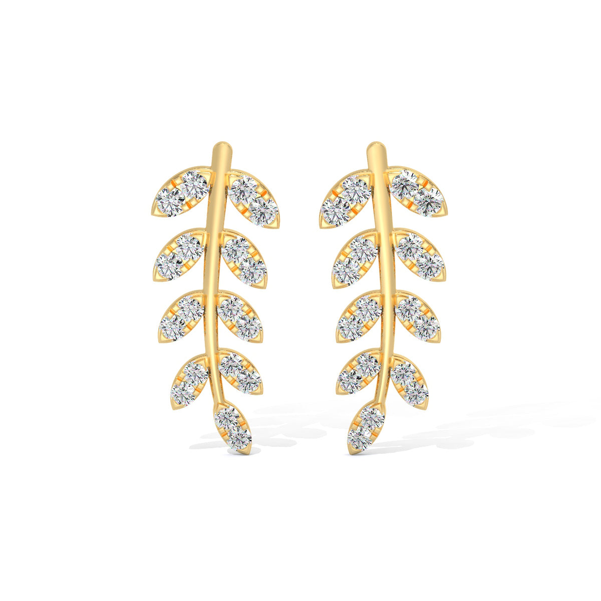 Leaf Diamond Ear Climbers