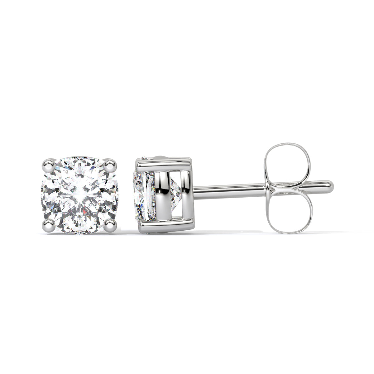 Cushion-Cut Diamond Studs