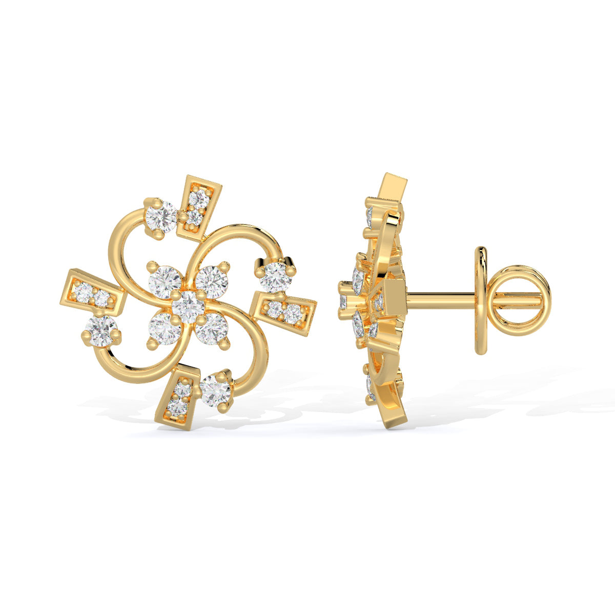 Twirl Bloom Diamond Studs