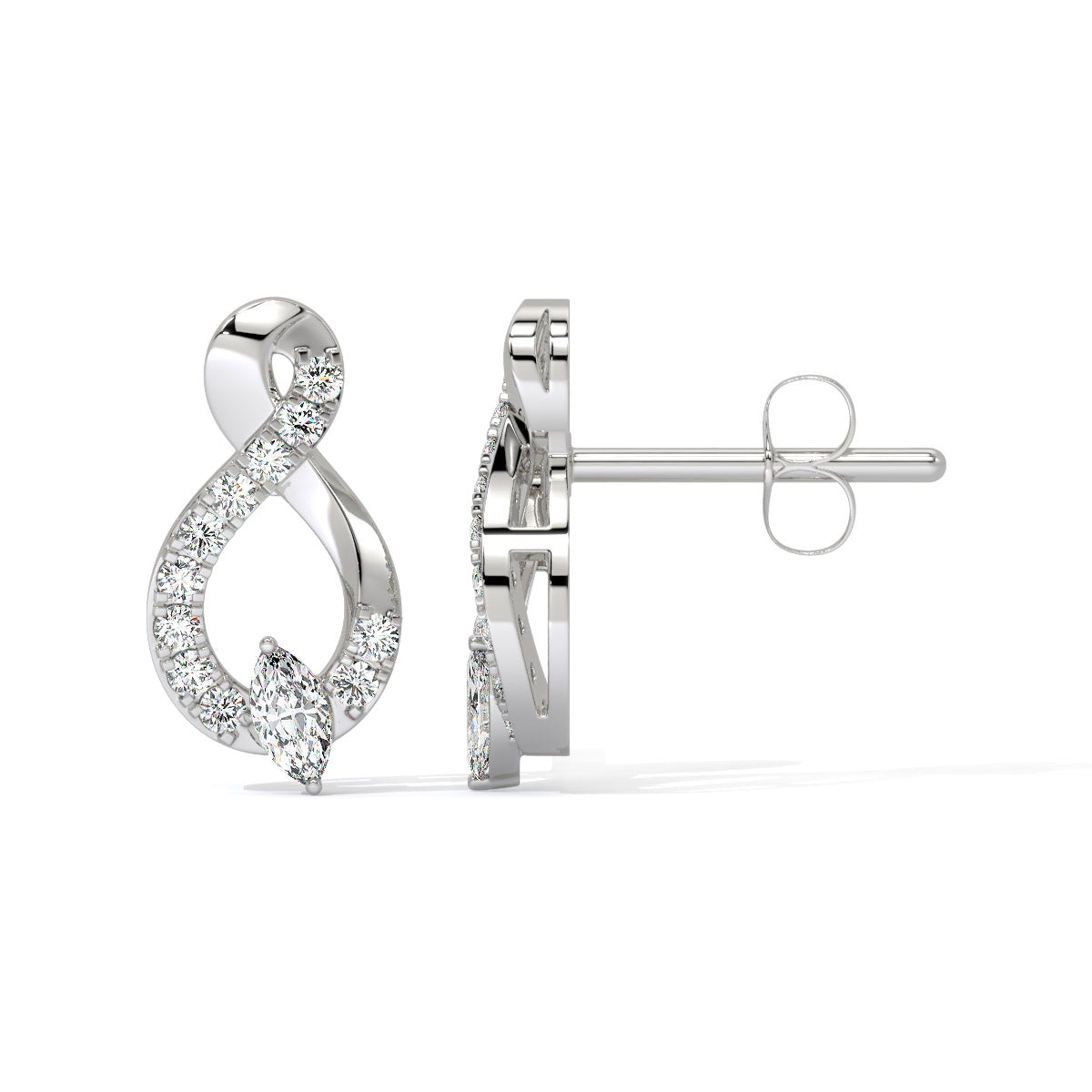 Florencia Curve Sparkling Diamond Drops