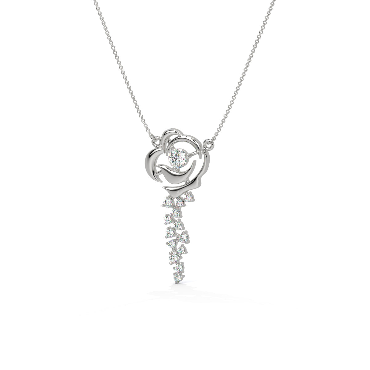 Rose Blossom Diamond Pendant