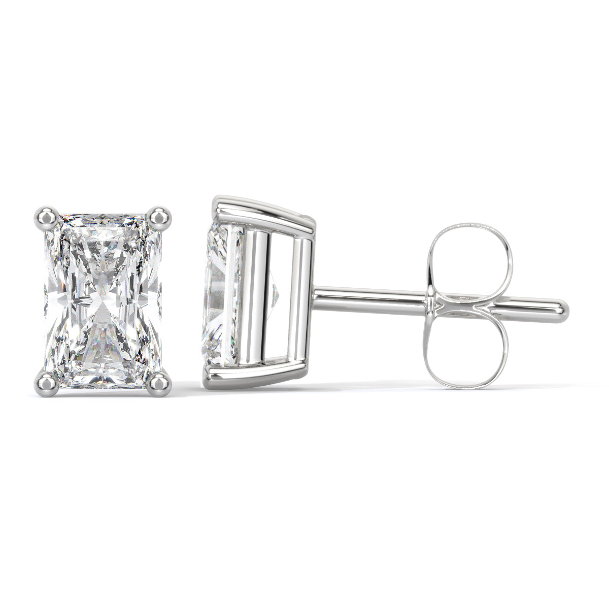 Radiant-Cut Diamond Studs