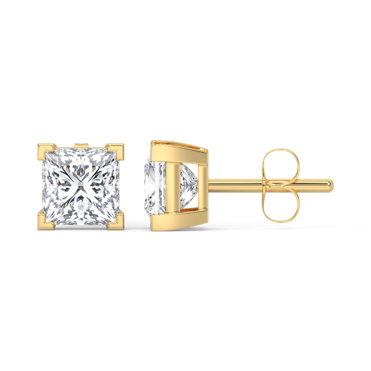 Princess-Cut Diamond Studs