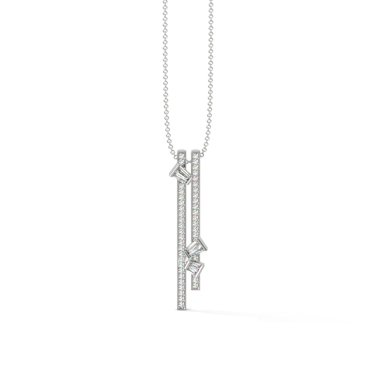 Modern Geometric Diamond Pendant