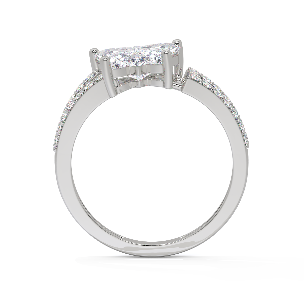 The Flutter Diamond Split-Shank Ring