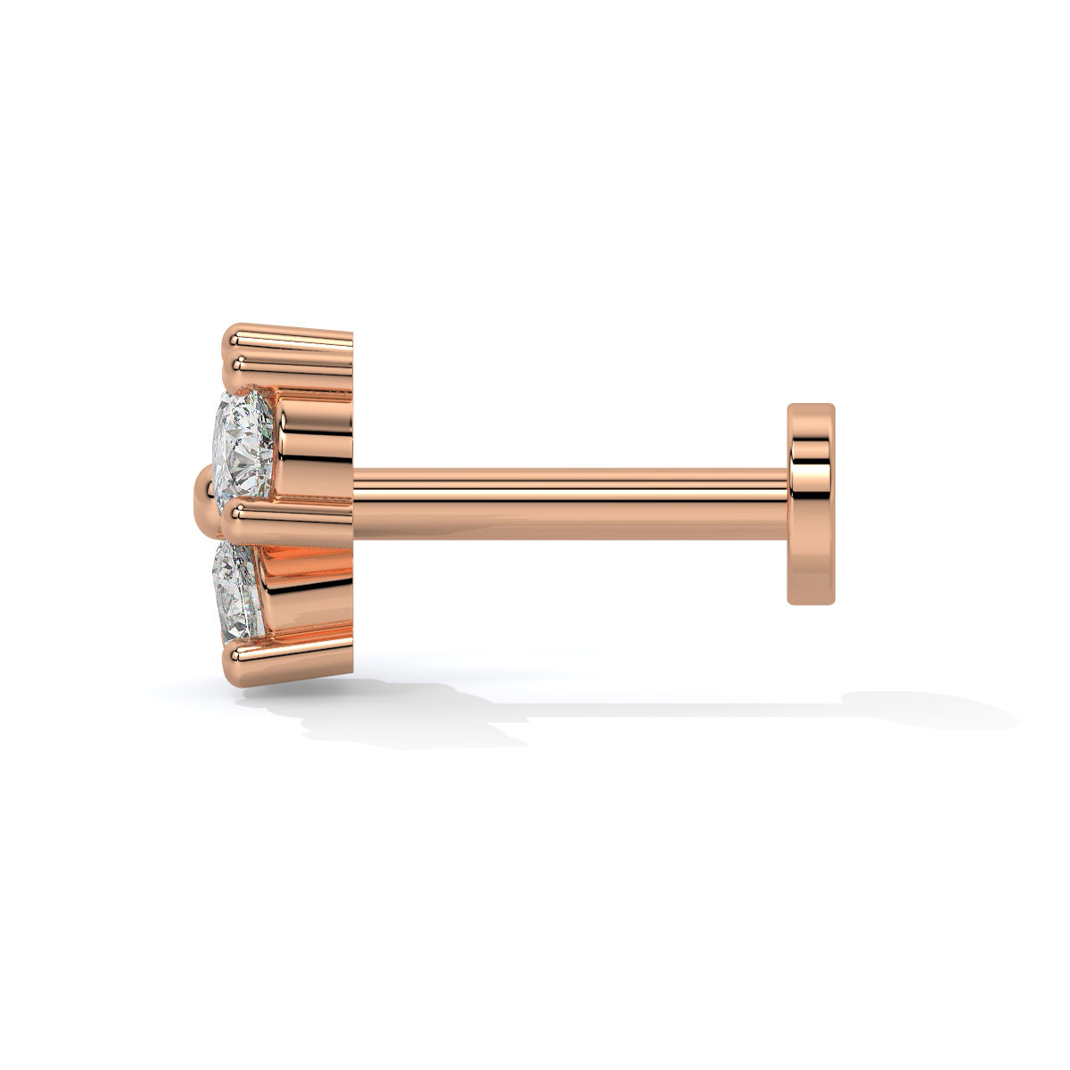 Lustrous Quad Diamond Nose Pin