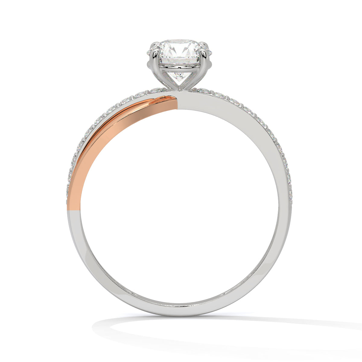 Graceful Harmony Dual-Tone Diamond Ring