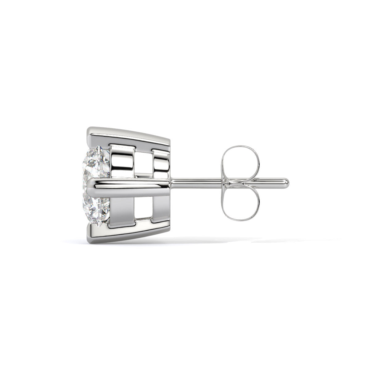 Solitaire Crest Round Men's Diamond Stud