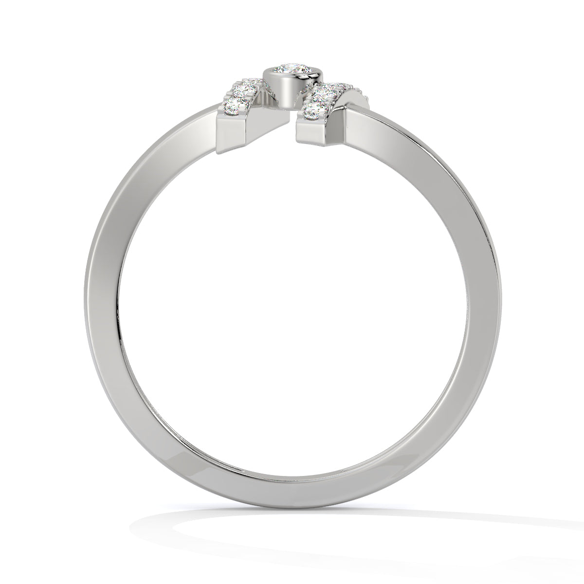 Gleam Hinge Modern Art Diamond Ring