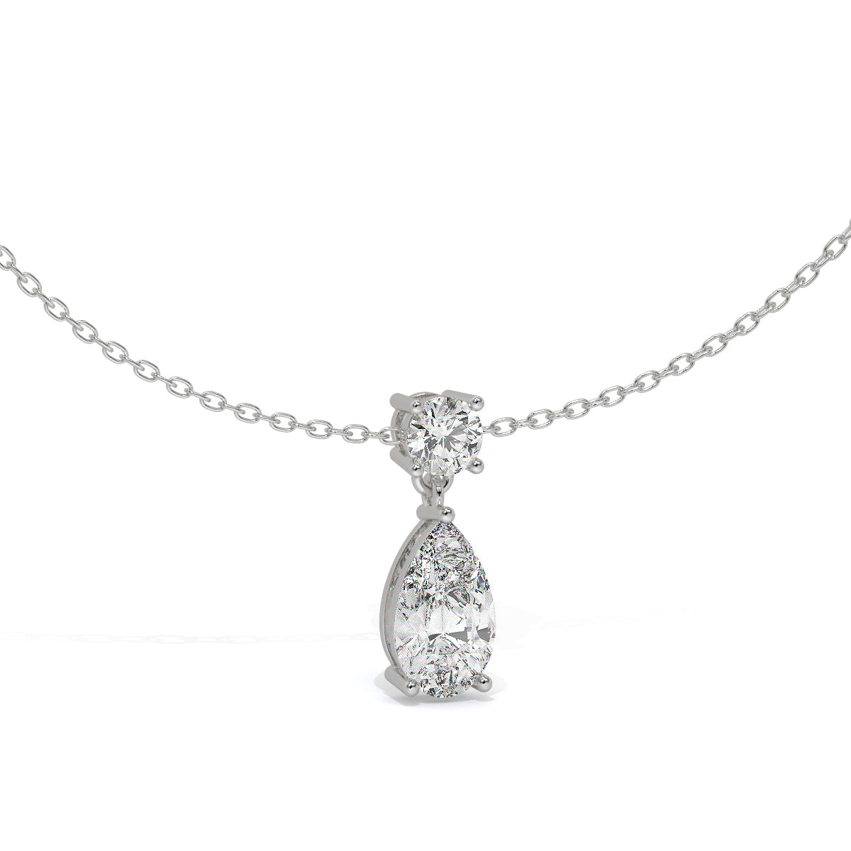 Pear-Cut Diamond Drop Pendant