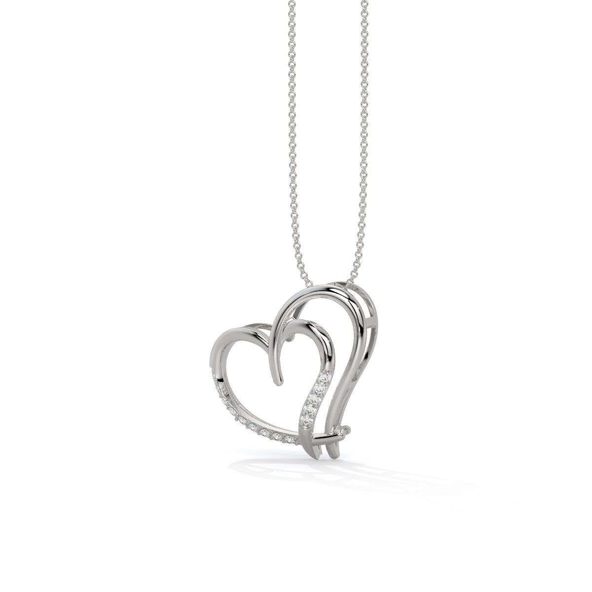Dual-Heart Diamond Pendant