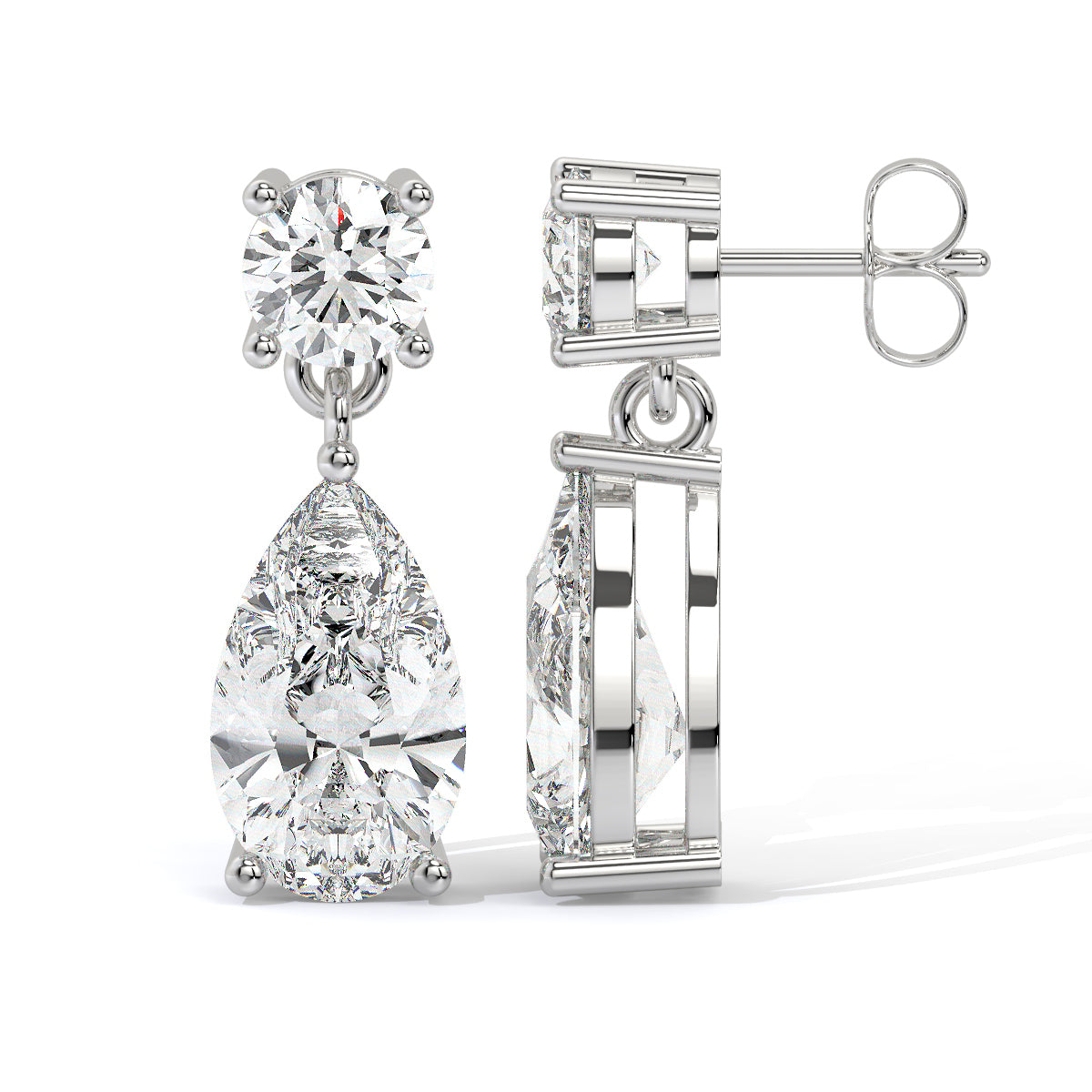 Elegant Pear-Cut Diamond Drops