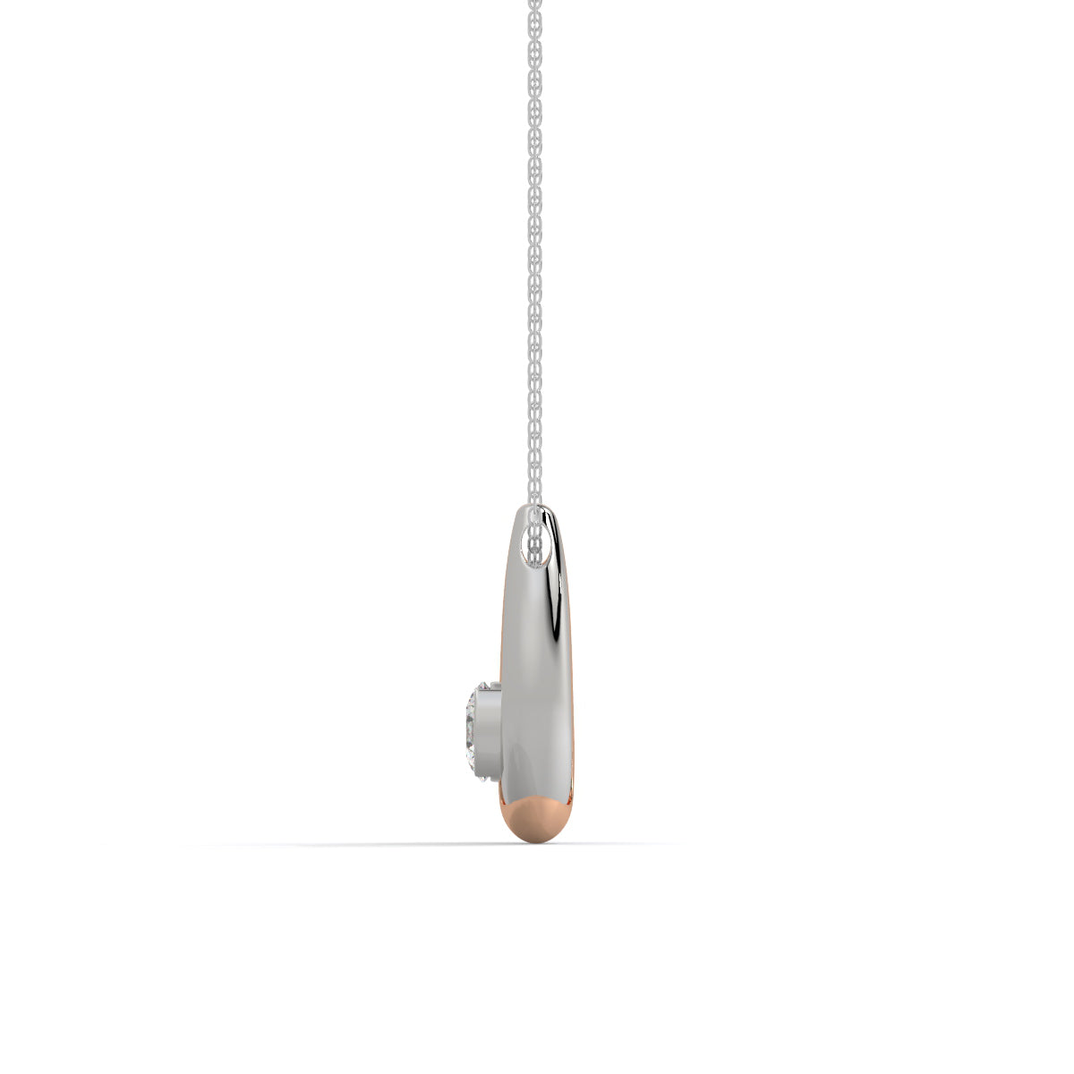 Two-Tone Teardrop Diamond Pendant