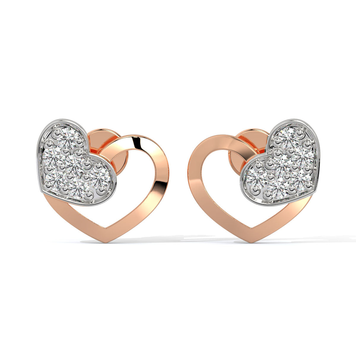 Heartbeat Dual-Tone Diamond Studs