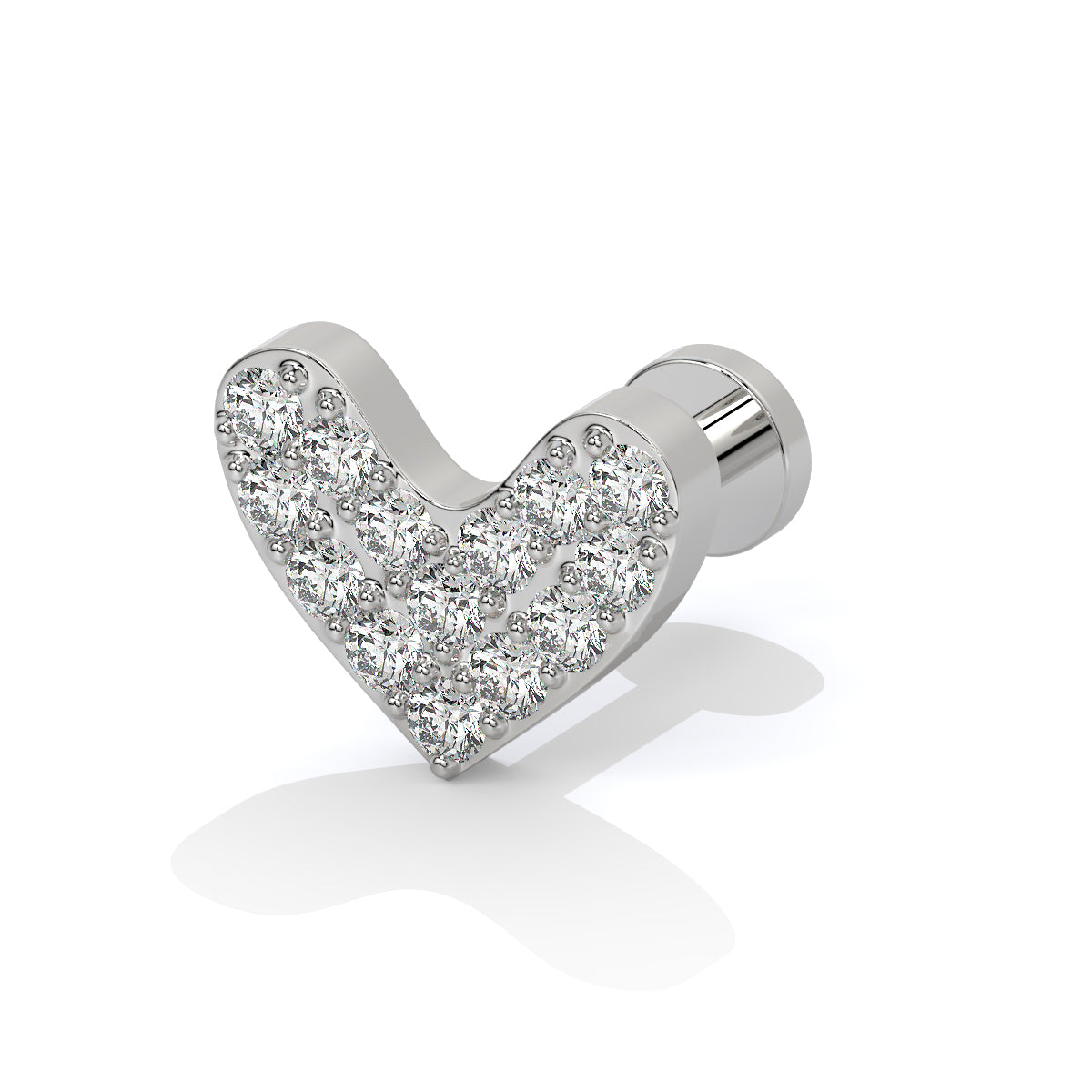 HeartGlow Diamond Nose Pin