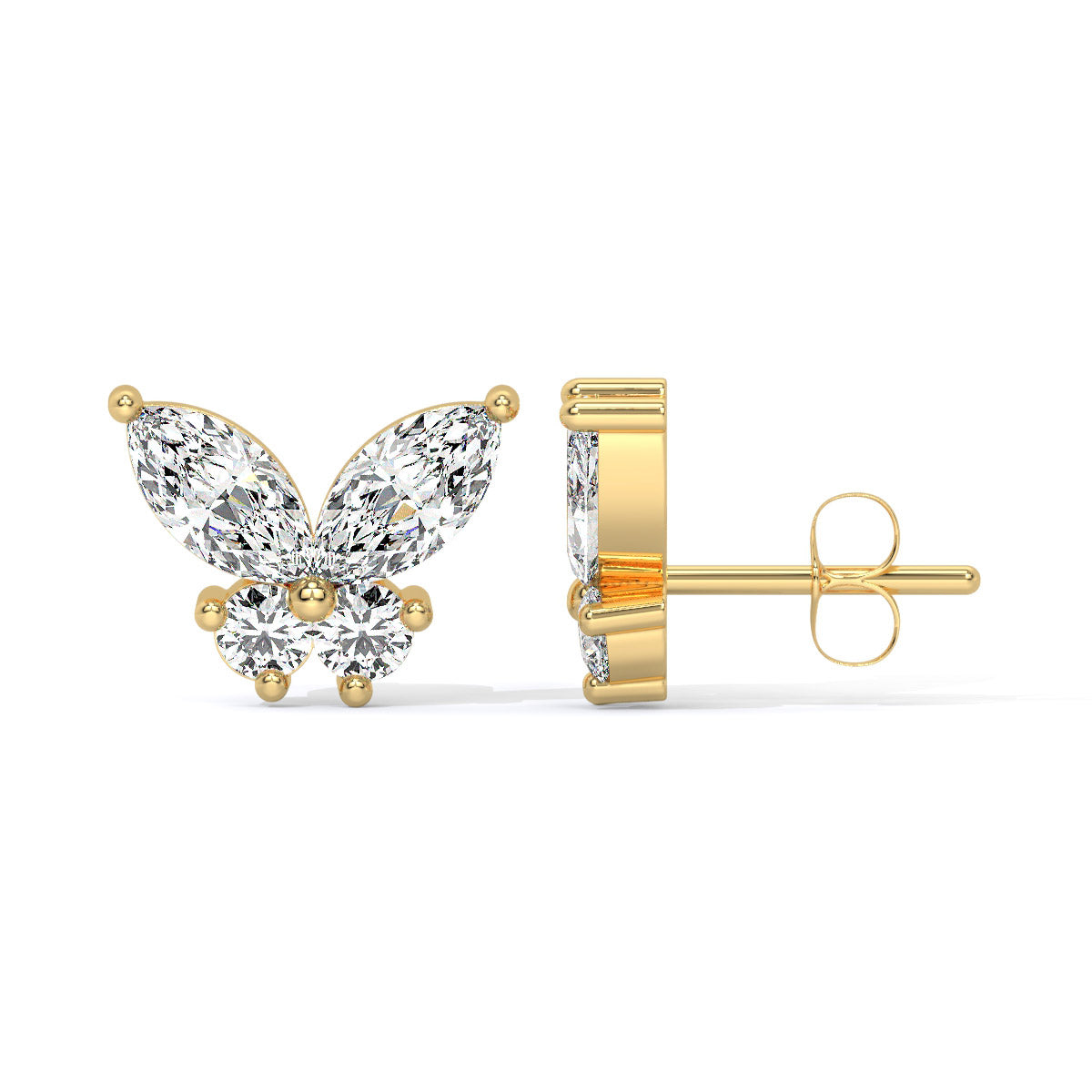 Fluttera Diamond Butterfly Studs