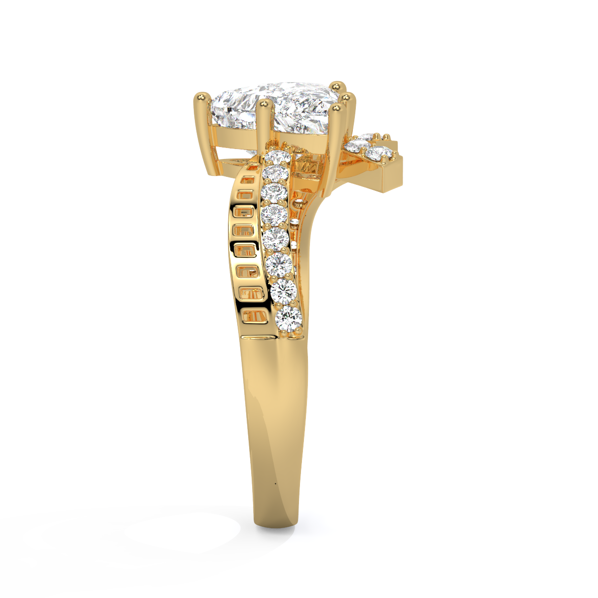 Lotus-Cut Diamond Ring