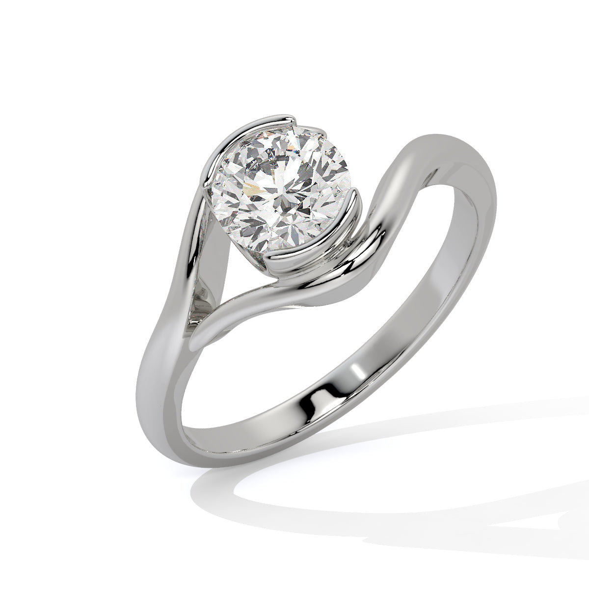 Sleek Solitaire Diamond Ring