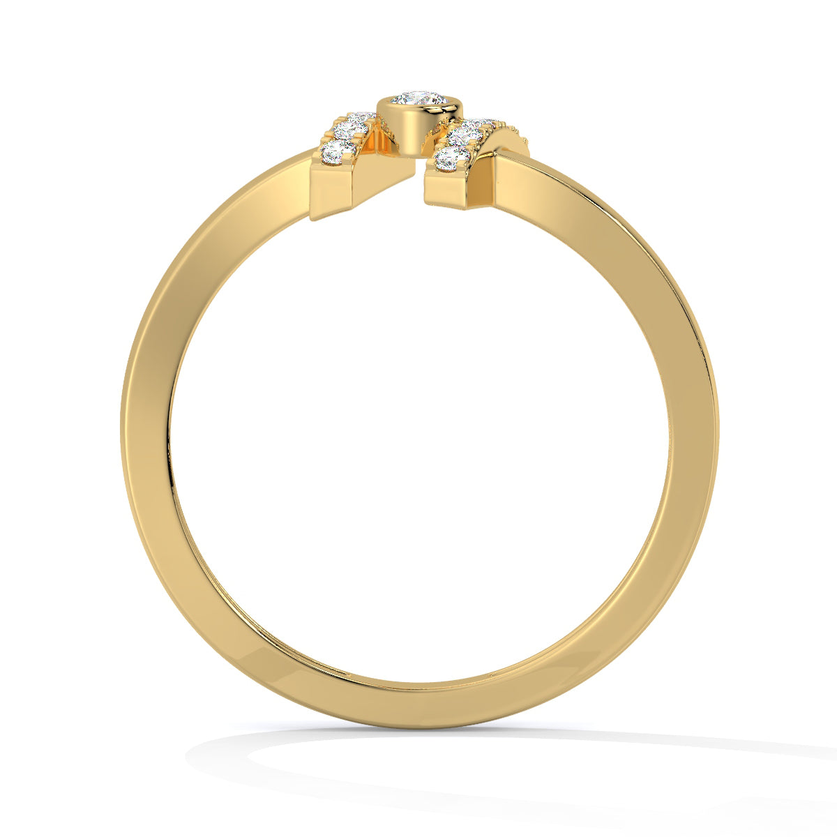 Gleam Hinge Modern Art Diamond Ring