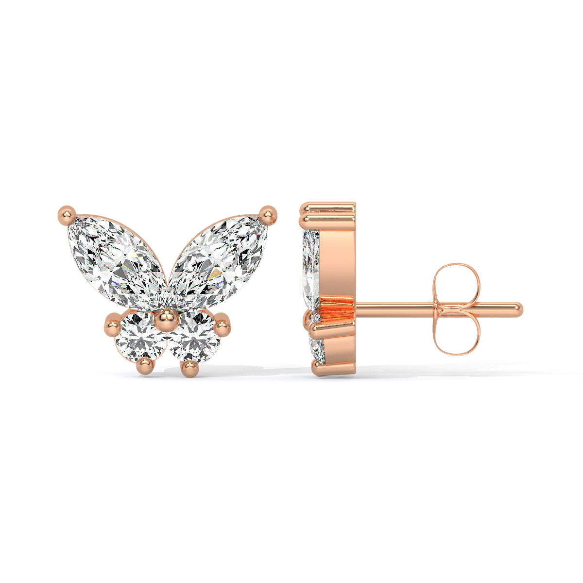 Fluttera Diamond Butterfly Studs